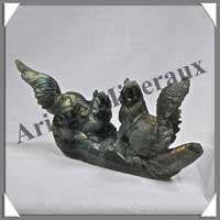 ECUREUILS (Couple) - LABRADORITE - 140x70x25 mm - 180 grammes - A001