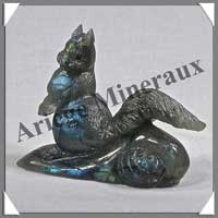 ECUREUIL - LABRADORITE - 70x60x28 mm - 100 grammes - A002