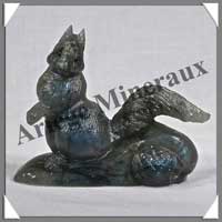 ECUREUIL - LABRADORITE - 70x60x28 mm - 100 grammes - A002