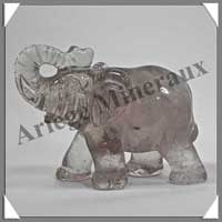 ELEPHANT - CRISTAL de ROCHE Fum - 85x65x35 mm - 195 grammes - A001