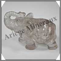 ELEPHANT - CRISTAL DE ROCHE - 90x60x40 mm - 192 grammes - A001