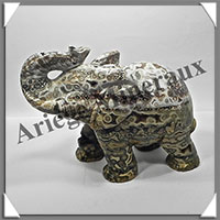 ELEPHANT - JASPE ORBICULAIRE - 160x115x75 mm - 1 310 grammes - A002