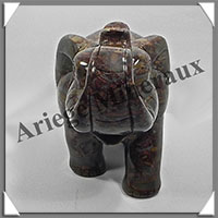 ELEPHANT - JASPE BAMBOU - 170x110x75 mm - 1 620 grammes - A001