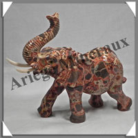 ELEPHANT - LEOPARDITE (Jaspe Lopard) - 150x140x50 mm - 615 grammes - A001
