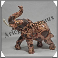 ELEPHANT - LEOPARDITE (Jaspe Lopard) - 160x145x65 mm - 875 grammes - A001