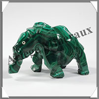 ELEPHANT - MALACHITE - 70x45x30 mm - 103 grammes - B001