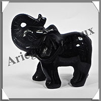 ELEPHANT - OBSIDIENNE NOIRE - 95x85x40 mm - 260 grammes - A001