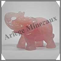 ELEPHANT - QUARTZ ROSE - 105x75x45 mm - 350 grammes - A001