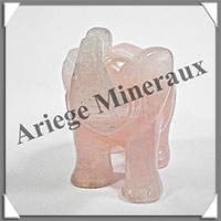 ELEPHANT - QUARTZ ROSE - 105x70x50 mm - 310 grammes - A002