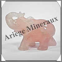 ELEPHANT - QUARTZ ROSE - 105x70x50 mm - 310 grammes - A002