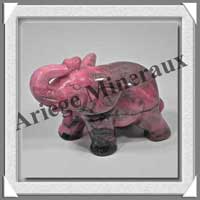 ELEPHANT - RHODONITE - 80x50x38 mm - 200 grammes - A001