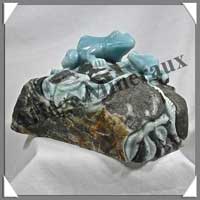 GRENOUILLES (Couple) - AMAZONITE - 150x110x85 mm - 1900 grammes - A001