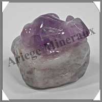 GRENOUILLE - AMETHYSTE LAVANDE - 60x45x40 mm - 135 grammes - A001