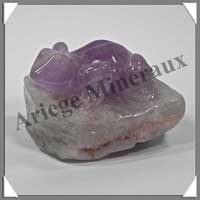 GRENOUILLE - AMETHYSTE LAVANDE - 60x45x40 mm - 135 grammes - A001