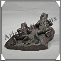 GRENOUILLES (Couple) - JASPE PAYSAGE - 140x100x65 mm - 750 grammes - A001