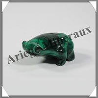 GRENOUILLE - MALACHITE - 40x30x15 mm - 38 grammes - B001