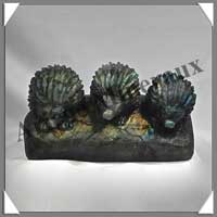 HERISSONS (Trio) - LABRADORITE - 110x60x55 mm - 500 grammes - A002
