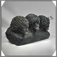 HERISSONS (Trio) - LABRADORITE - 110x60x55 mm - 500 grammes - A002