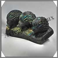 HERISSONS (Trio) - LABRADORITE - 110x60x55 mm - 500 grammes - A002