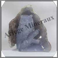 HIBOU - CALCEDOINE BLEUE - 80 mm - 230 grammes - C002