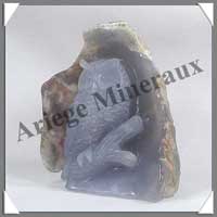 HIBOU - CALCEDOINE BLEUE - 80 mm - 230 grammes - C002