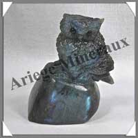 HIBOU - LABRADORITE - 80x65x40 mm - 300 grammes - A001