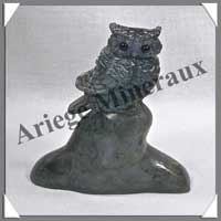 HIBOU - LABRADORITE - 100x95x35 mm - 250 grammes - A003