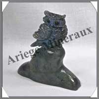 HIBOU - LABRADORITE - 100x95x35 mm - 250 grammes - A003