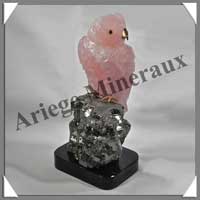 HIBOU - QUARTZ ROSE - 180x110x100 mm - 1650 grammes - A003