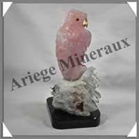 HIBOU - QUARTZ ROSE - 180x90x90 mm - 1060 grammes - A004