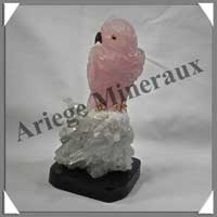 HIBOU - QUARTZ ROSE - 180x90x90 mm - 1060 grammes - A004