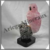 HIBOU - QUARTZ ROSE - 220x120x110 mm - 2560 grammes - A005