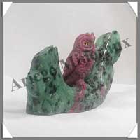 HIBOU - ZOIZITE RUBIS - 85x43x20 mm - 100 grammes - C001