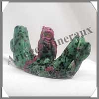 HIBOU - ZOIZITE RUBIS - 85x43x20 mm - 100 grammes - C001