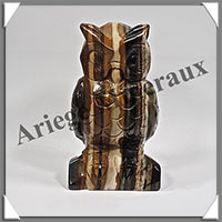 HIBOU sur TRONC - JASPE HEMATOIDE - 110x60x55 mm - 570 grammes - A001