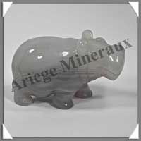 HIPPOPOTAME - CALCEDOINE - 80x55x40 mm - 215 grammes - A001