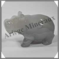 HIPPOPOTAME - CALCEDOINE - 80x55x40 mm - 215 grammes - A001