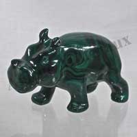 HIPPOPOTAME - MALACHITE - 70x45x30 mm - 150 grammes - P006