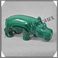 HIPPOPOTAME - MALACHITE - 90x40x30 mm - 200 grammes - P007