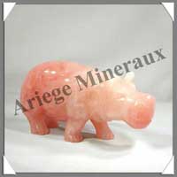 HIPPOPOTAME - QUARTZ ROSE - 220 mm - 2150 grammes - C001