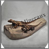 IGUANES (Couple) - JASPE PAYSAGE - 310x150x100 mm - 3 200 grammes - A001