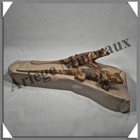 IGUANES (Couple) - JASPE PAYSAGE - 310x150x100 mm - 3 200 grammes - A001