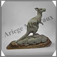 KANGOUROU - JASPE GRIS et PAYSAGE - 180x150x40 mm - 600 grammes - A001