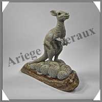 KANGOUROU - JASPE GRIS et PAYSAGE - 180x150x40 mm - 600 grammes - A001