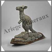 KANGOUROU - JASPE GRIS et PAYSAGE - 180x150x40 mm - 600 grammes - A001