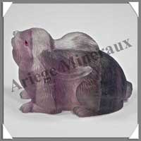 LAPIN - FLUORITE VIOLETTE - 80x60x45 mm - 213 grammes - A001