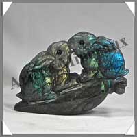LAPINS (Couple) - LABRADORITE - 80x55x25 mm - 135 grammes - A003