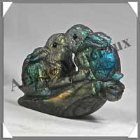 LAPINS (Couple) - LABRADORITE - 80x55x25 mm - 135 grammes - A003