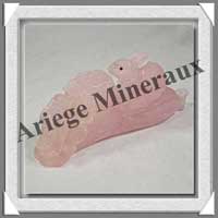 LAPIN - QUARTZ ROSE - 150x60x20 mm - 315 grammes - A001