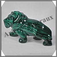 LION - MALACHITE - 90x55x35 mm - 215 grammes - P001